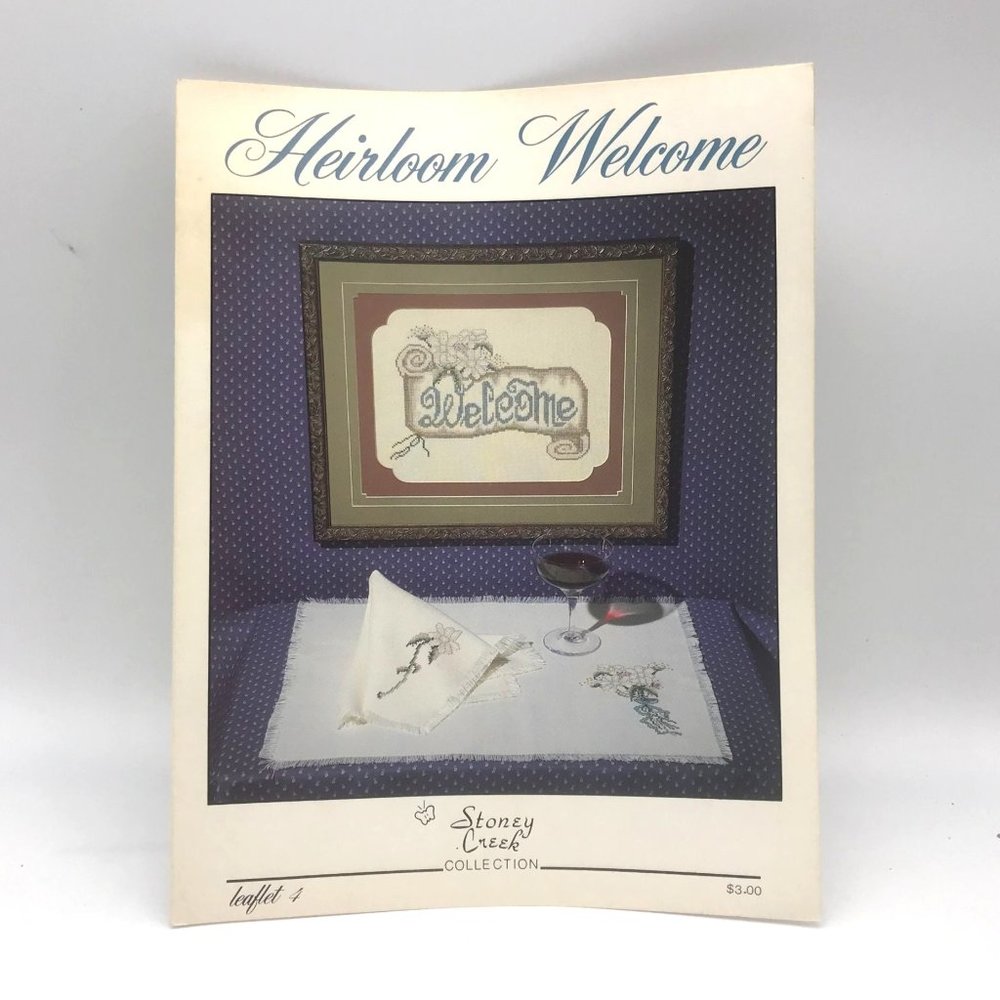 Vintage Cross Stitch Patterns, Heirloom Welcome, 1984 Stoney Creek Collection